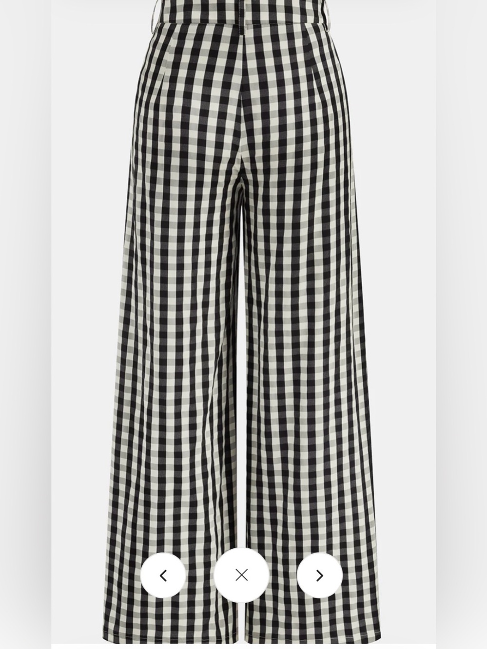 Commense Black & White Gingham Halter Tie-Front Top with Wide-Leg Pants Set - Picture 5 of 12